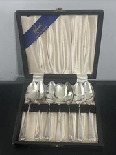 (7) Raimonds Sheffield England Silver Plate Grapefruit Spoons in Original Box