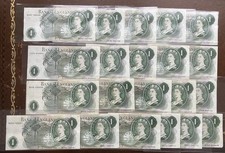 1 Pound Banknotes England 1970 Signed By Page Decent Grade (Price Per One)