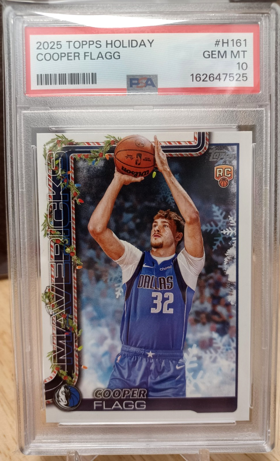 #H161 COOPER FLAGG HOLIDAY VARIANT ROOKIE PSA 10 GEM - 2025-26 TOPPS BASKETBALL