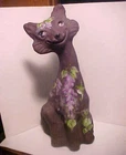 2019 Eggplant Fenton HP Purple Flowers &  Hummingbird Alley Cat Figure # 6 Of 25
