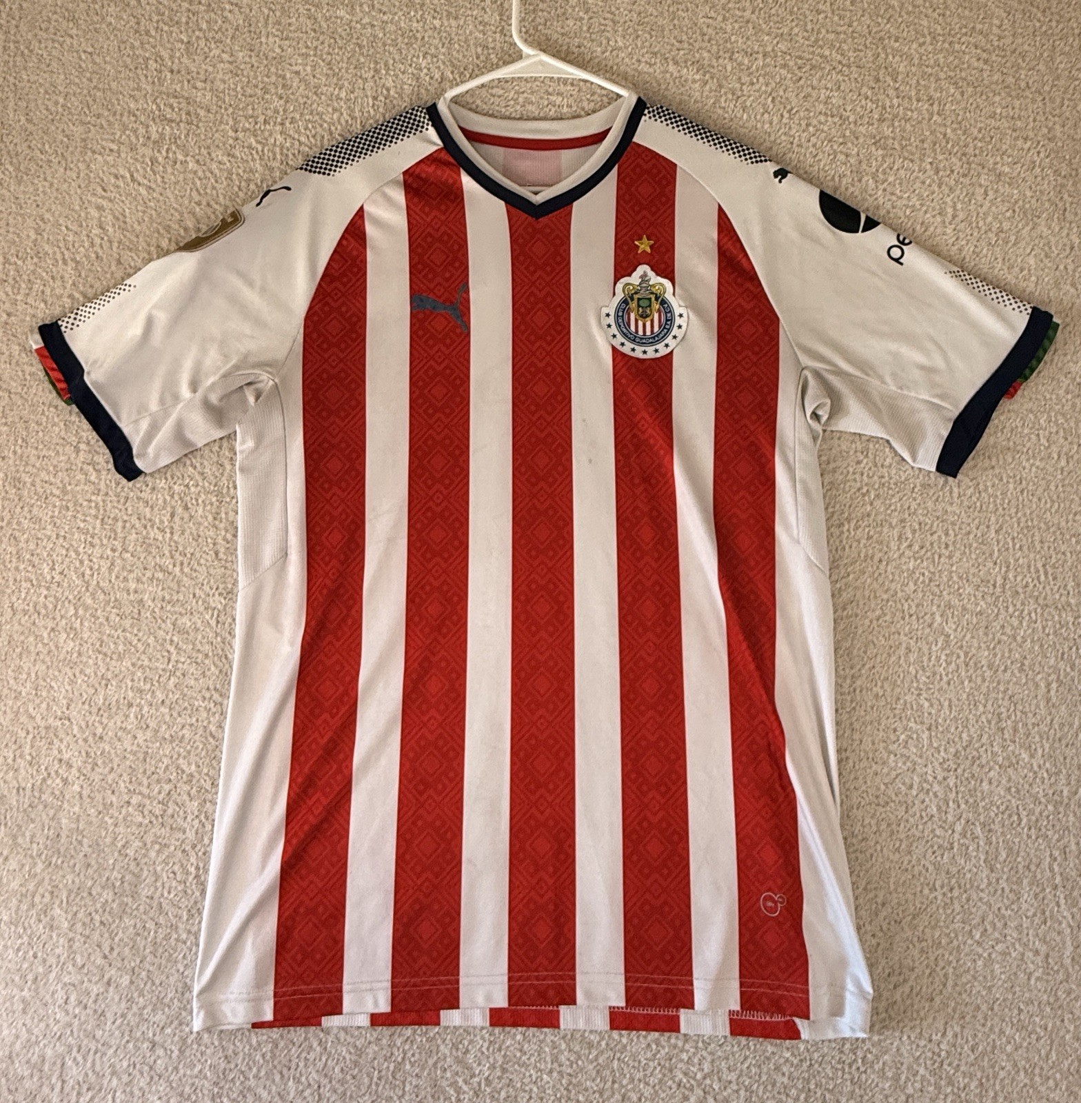 Puma Club Deportivo Guadalajara Mexico Soccer Jersey Size Large Tecate/Pepsi
