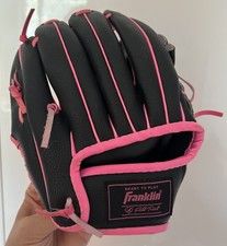 Franklin Inferno 24950-9" RHT Youth Girls Baseball Glove Black Pink