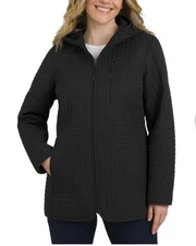 Lands' End Women's Quilted Jacket Medium Black