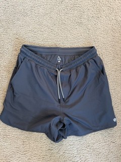 RHOBACK Men’s Grit Gym Shorts 5” Lined $74 Medium M Gray