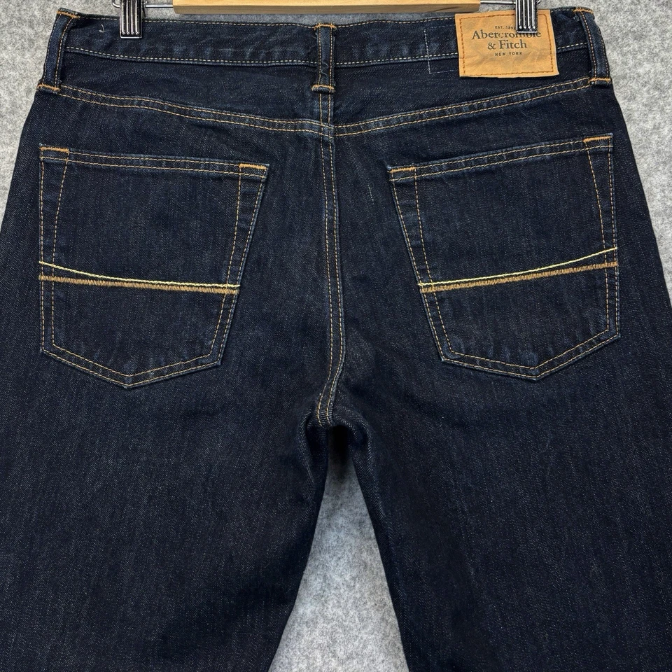 Abercrombie & Fitch Skinny Jeans W32” L32” Darkwash Blue Mens button fly pant - Image 4 of 4