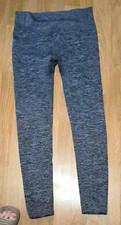 Women's Gray Flecked Pattern Ankle Leggings Stretch Regular Size L