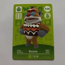 328 BOONE Animal Crossing Amiibo Card  Authentic ACNH