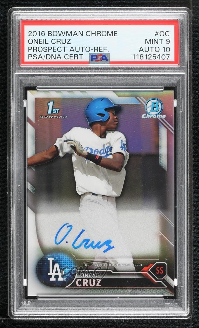 2016 Bowman Chrome Prospects Refractor /499 Oneil Cruz Oneal PSA 9 MINT Auto xi6