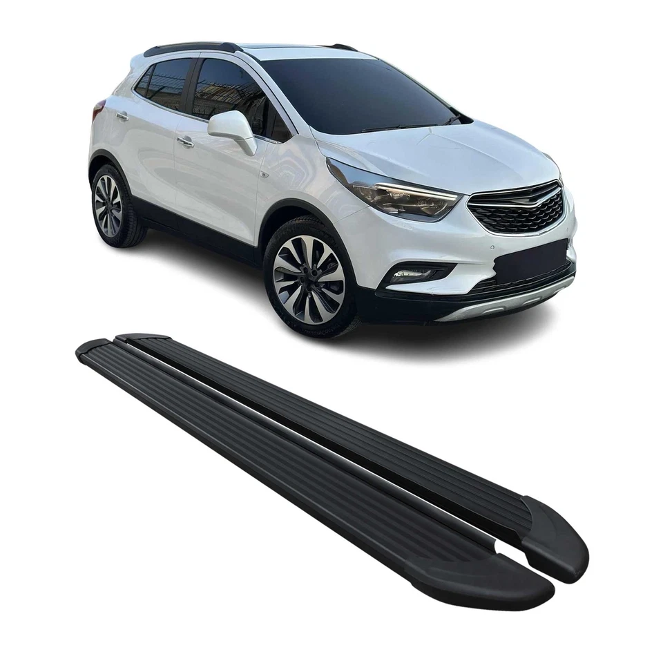 Marchepieds Latéraux pour Opel Mokka 2012-2019 Marche-pieds Aluminium Noir 2Pcs - Photo 1/4