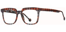 L.A. Eyeworks Cort 9706 Jacket Orange Plaid Square Eyeglasses - CORT9706 - Japan