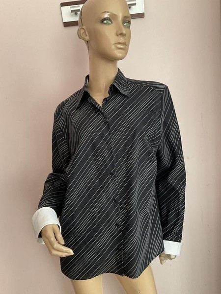 Women ETERNA Shirt Black Cotton 42 / XL / 50