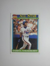1991 Topps Baseball # 402 NL All Star Darryl Strawberry Outfield
