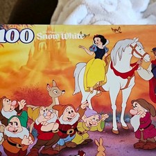 Vintage Golden Disney Snow White 100-Piece Interlocking Cardboard Jigsaw
