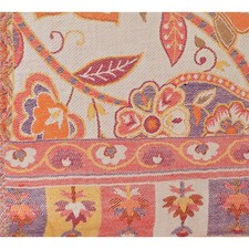 Sanskriti New Scarf Embroidered Poly Wool Indian Shawl Cream Woven Work Stole