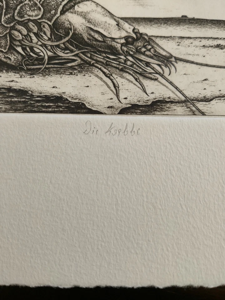 Peter Froese, Die Krabbe, Kupferstich, handsigniert, numeriert ,betitelt 1983 - Bild 3 von 4