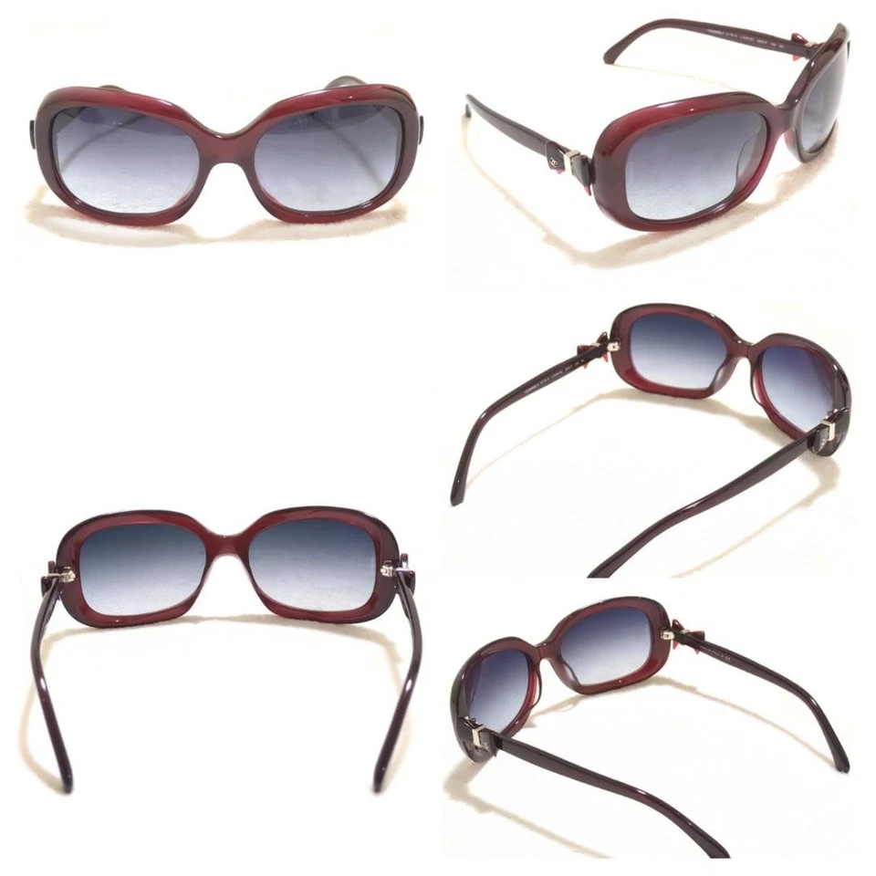 Gafas de sol CHANEL rojas con logo marca Coco 5170-A mujer buen estado en estuche Foto 2 de 4