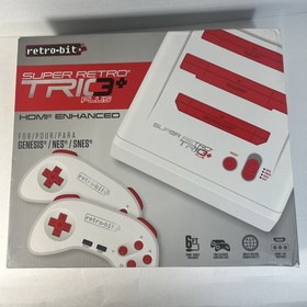Retro-Bit Super Retro Trio+ Plus HDMI Console NES SNES Genesis Tested Working