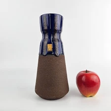 West German Fat Lava vase made by Dumler & Breiden. Blue and brown.