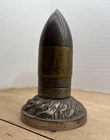 WW2 Trench Art Paperweight Brass US Military Decor Souvenir Vintage