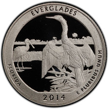 2014-S Clad Proof Everglades National Park Quarter 25C