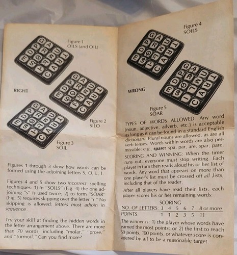 BOGGLE 1976 Parker Brothers Hidden Word Game Vintage - Picture 9 of 9