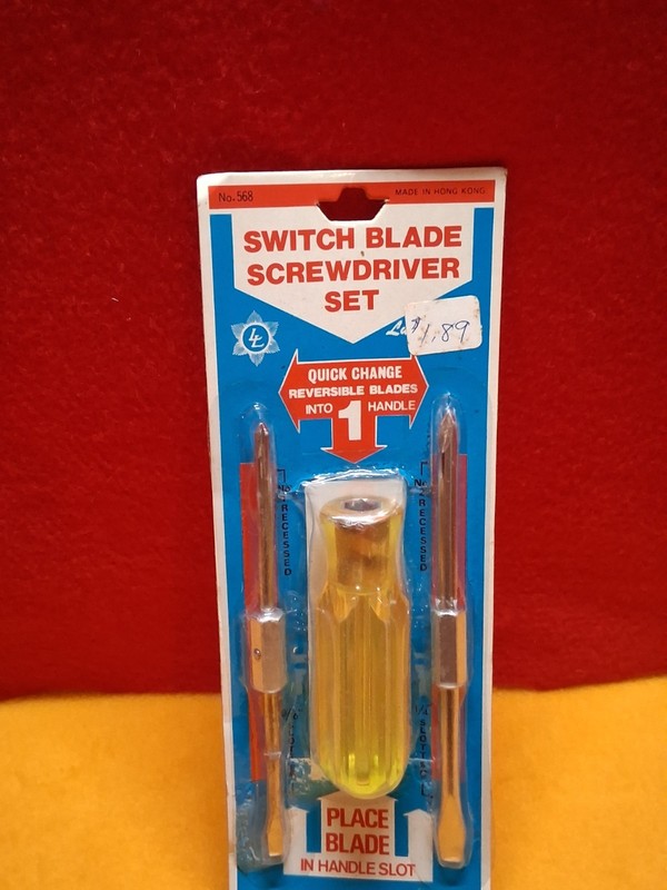 Vintage Lustre Line Switch Blade Screwdriver Set 4in1  Hardware Store Old Stock 