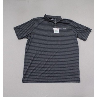 Puma Men Gray Striped Polo Shirt Golf Size Large