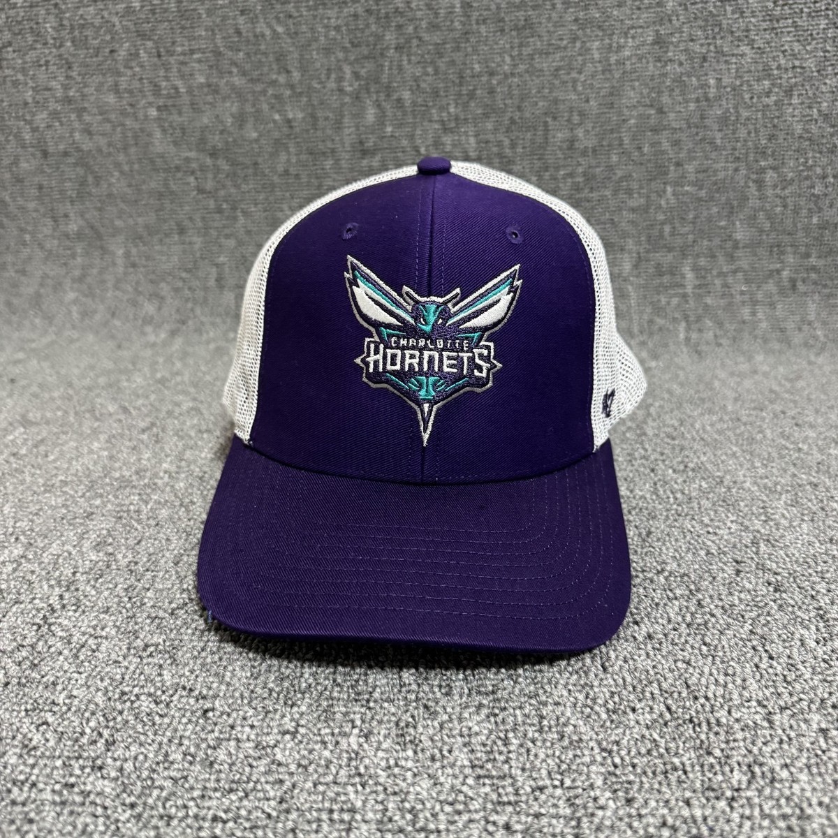 '47 Brand Charlotte Hornets Trucker Snapback Purple White One Size Hat
