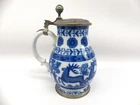 Postcard Kaiser porcelain jug jug with pewter lid real cobalt 508