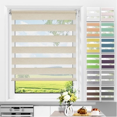 Doppelrollo Fensterrollo Klemmfix ohne Bohren Sichtschutz lichtdurchlässig
