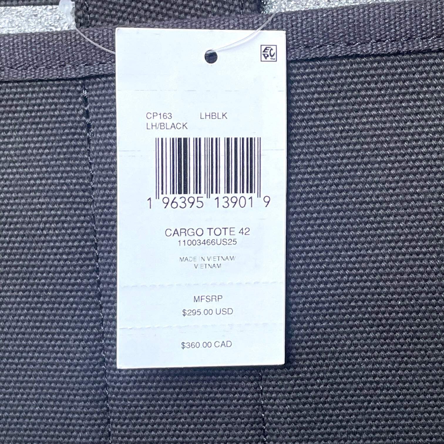 Coach Cargo Tote 42 Large Black Canvas Leather Lightweight Shoulder Bag CP163 thumbnail 11