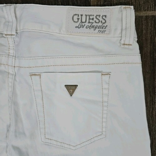 Jeans Guess Daredevil skinny denim bianco elasticizzato, cucito marrone chiaro, taglia 28x32 - Foto 12 di 15