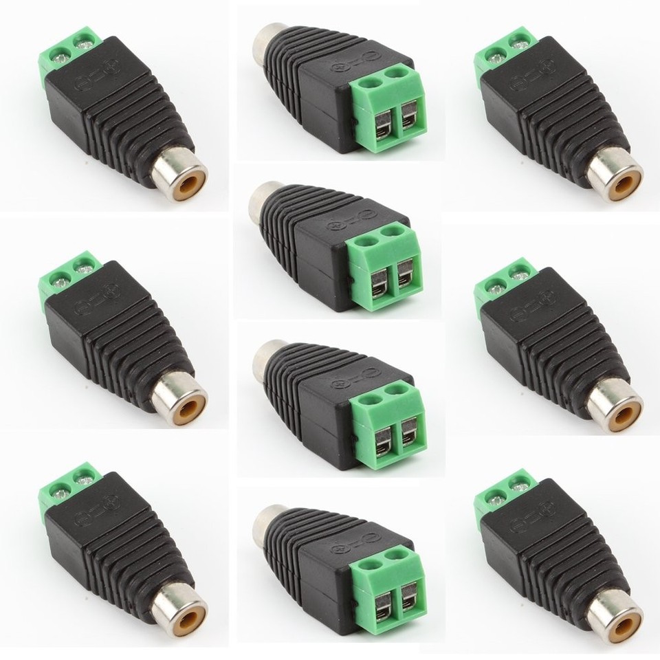 exgoofit Phono RCA Screws Male Female Plug to AV 10 +10 Connector | eBay