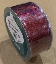 2.5" X 50 Yds Premium Holiday Wired Ribbon - Christmas Red Glitter