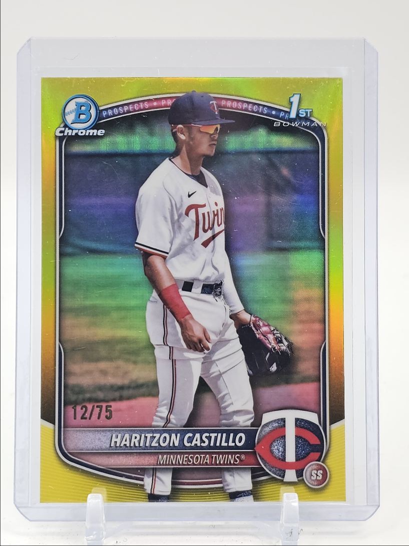 HARITZON CASTILLO 2025 BOWMAN CHROME 1ST YELLOW REFRACTOR TWINS /75 Q3917