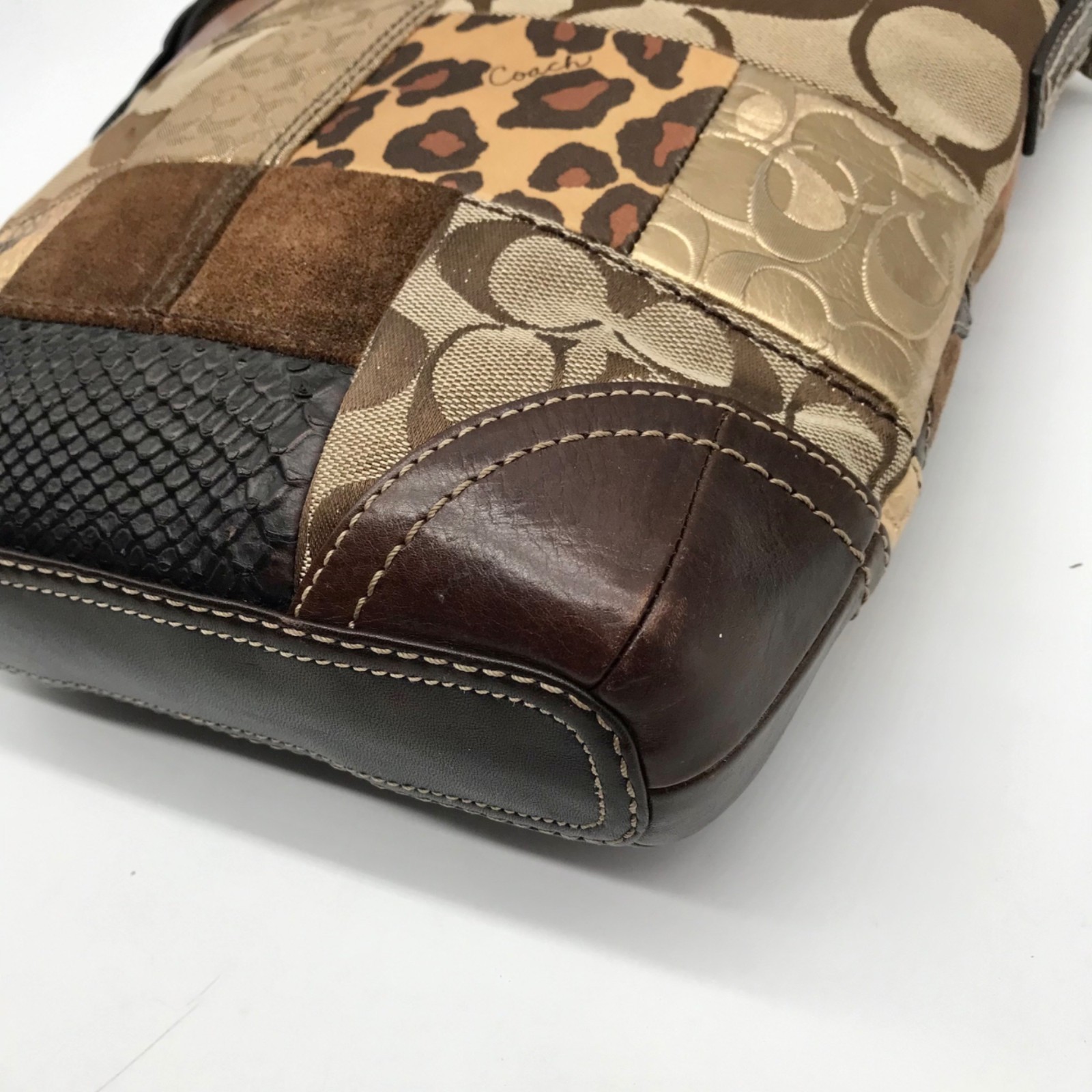 Coach Brown Monogram Patchwork Shoulder Bag 11497 - image 6