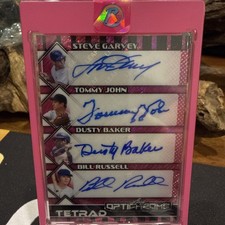 2025 Leaf Pink OptiChrome Tetrad #T-3  1:1 Garvey, John, Baker, Russell Auto
