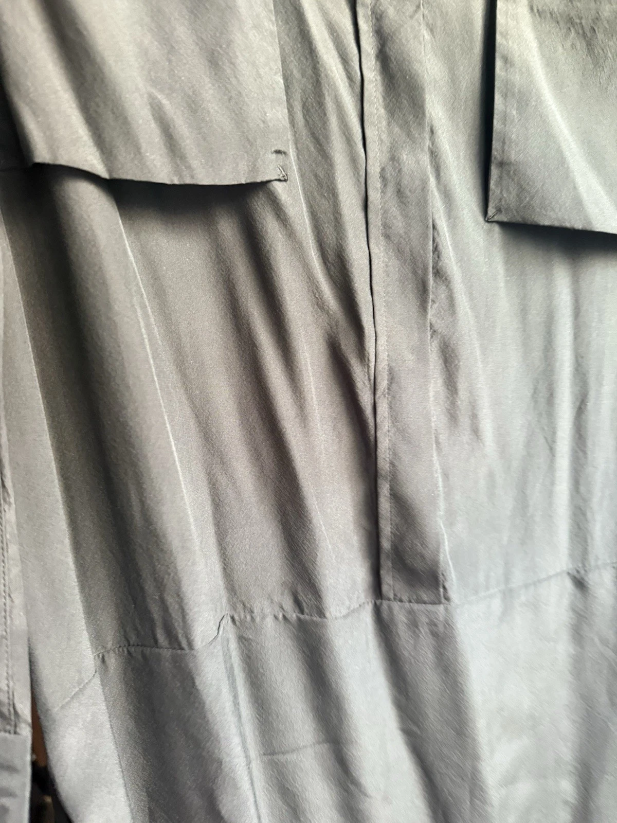 Abito camicia seta Celine grigio indietro