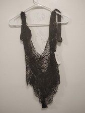 Oh La Cheri Lencería S/M Pestañas Encaje Halter Body Con Corbatas Funcionales