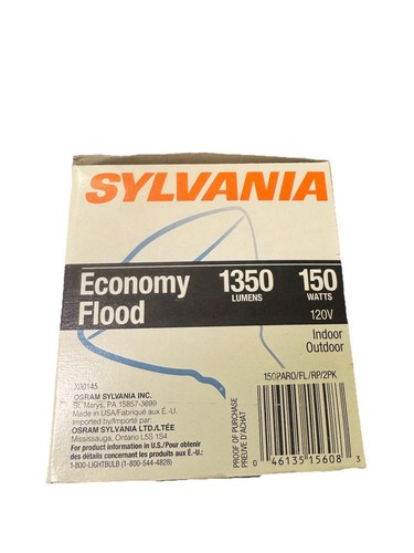 NEW Sylvania economy flood 2 bulbs 1350 lumens 150 watts Utility Home Office - Picture 4 of 4