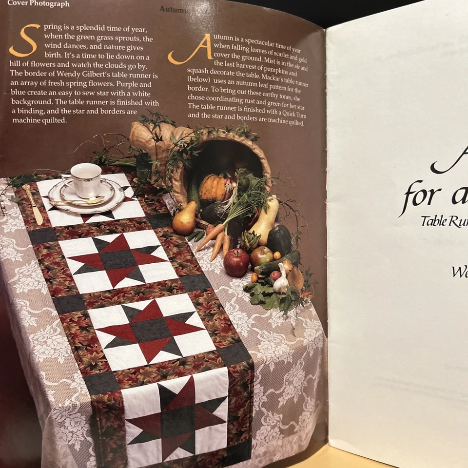 A Star For All Seasons Table Runner AB’s Placemats Quilt Pattern 1992 By Wendy - Image 2 of 4