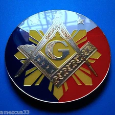 Freemason Masonic auto Emblem Decal  Size 3 Inches Masonry Lodge Mason 