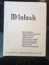 McIntosh Early 70's Sales / Specification Brochure