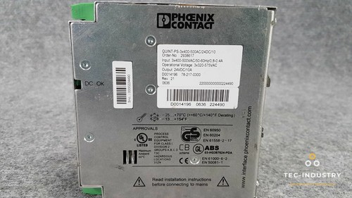 PHOENIX CONTACT QUINT-PS-3x400-500AC/24DC/10 I Fuente de alimentación I Fuente de alimentación - Imagen 3 de 10