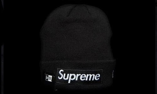 BOITE NEUF FW16 SUPREME NEW ERA LOGO BEANIE NOIR