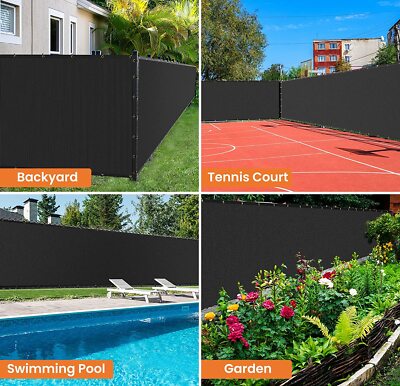 3/4/5/6/8 X 50 Ft Wind Screen Privacy Fence – Mesh Shade Cover Tarp For Garden Patio, UV & Weatherproof
