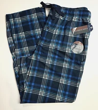 Nautica Men's Blue Plaid Lightweight Cozy Fleece Pajama Pants Large NWT