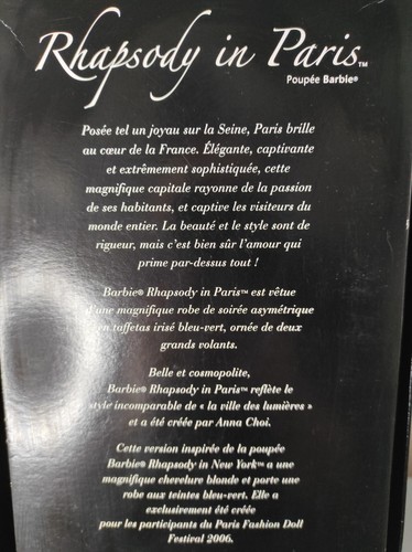 Barbie collection Rhapsody in Paris, 2005, Platinium Label, J4259, Mattel - Afbeelding 12 van 13