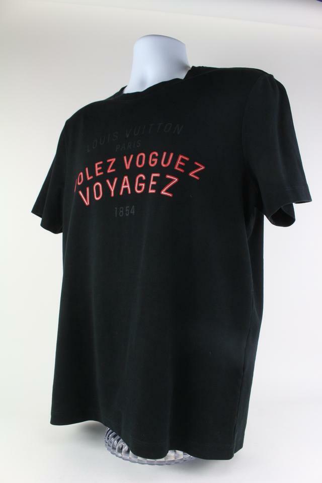 Louis Vuitton Men's Large Black x Red Volez Voguez Voyagez T