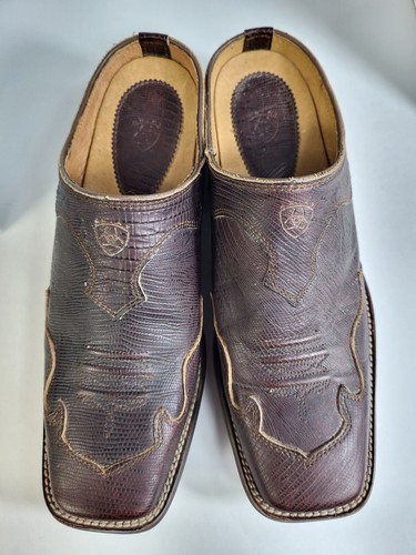 Ariat Tabitha Women’s Slide On Mule Boots Lizard Espresso Brown Size 8B Cowgirl - Picture 6 of 18